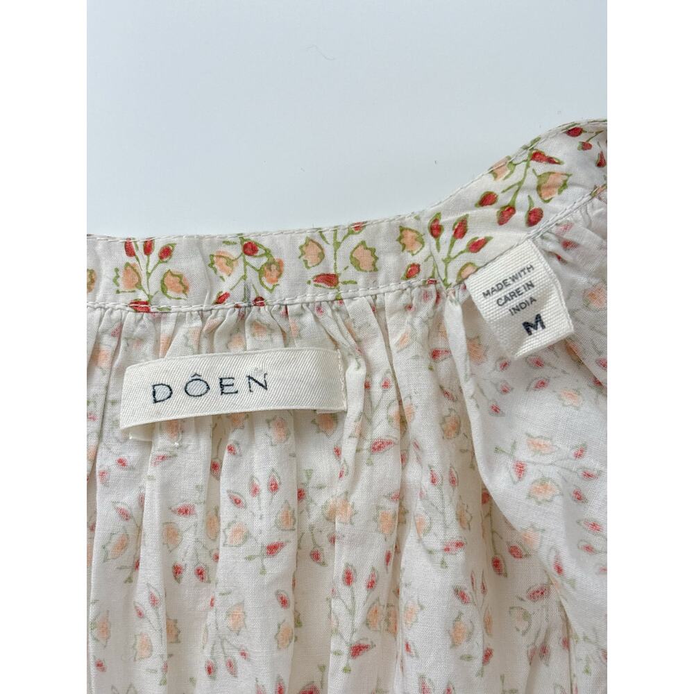 DOEN Joyce Short Sleeve Blouse in Spring Elderberry Floral Print Size Medium - Picture 6 of 10